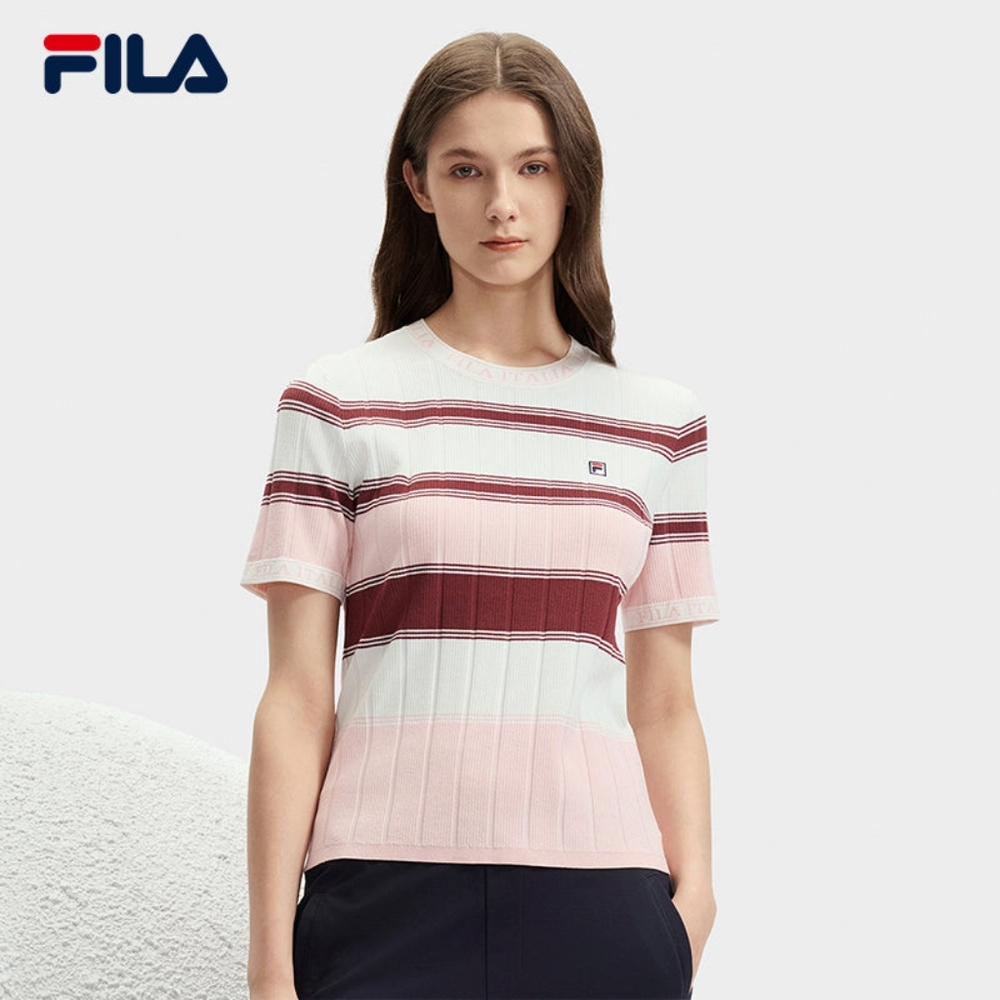 FILA CORE LIFESTYLE MODERN HERITAGE DNA-FRENCH CHIC Women Knit Top Pink